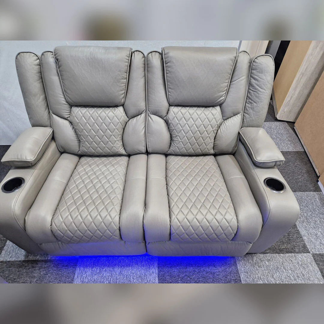 Orlando 3+2 Electric Recliner Sofa Set Grey Leather